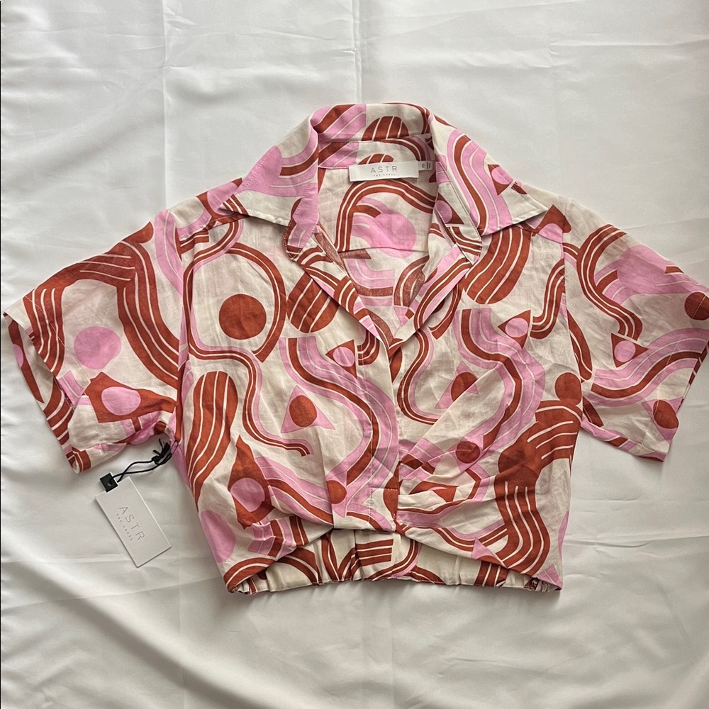 NWT ASTR Pink and Red Patterned Top